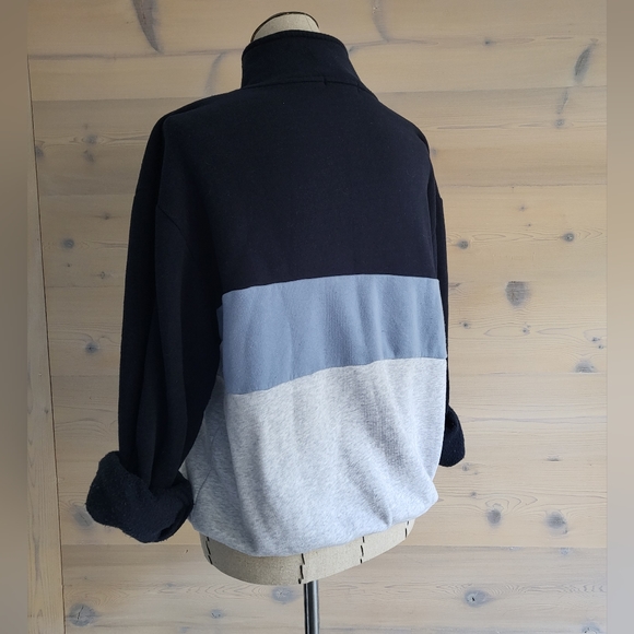 Brandy Melville Color Block Strip Quarter Zip Sweatshirt, OS - Picture 3 of 6